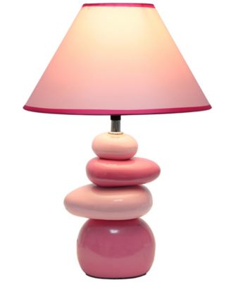 Priva 17.25" Contemporary Ceramic Stacking Stones Table Desk Lamp 