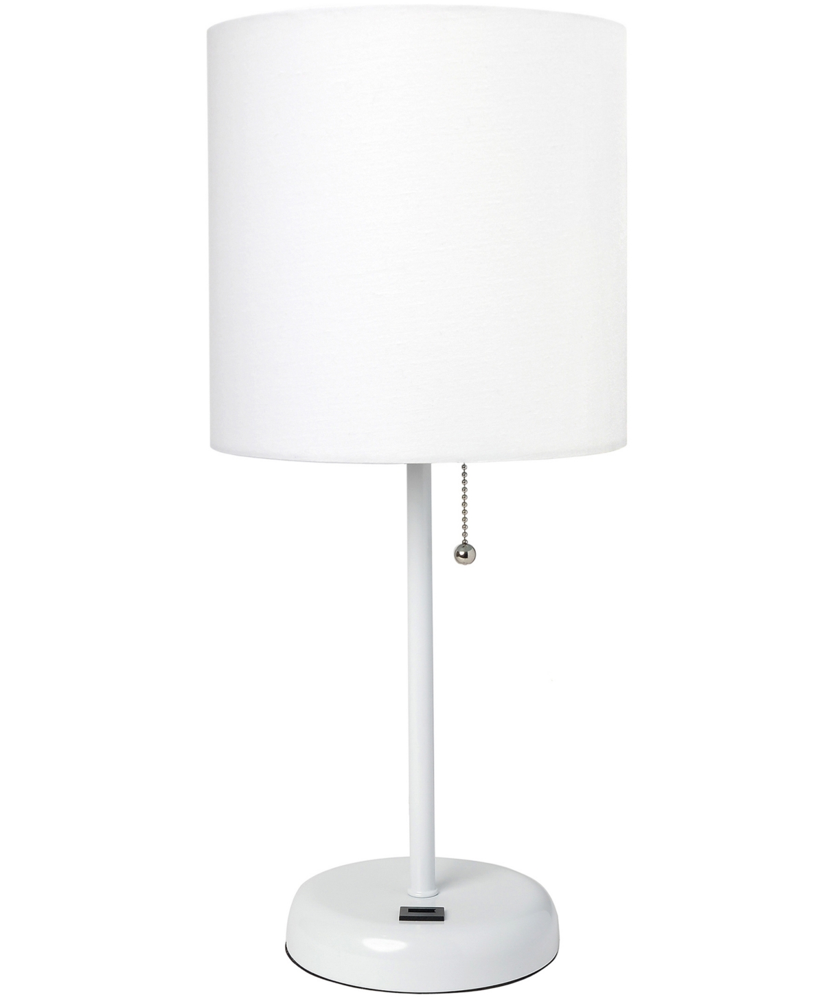 Shop Creekwood Home Oslo 19.5" Contemporary Bedside Usb Port Feature Standard Metal Table Desk Lamp In White,white Shade