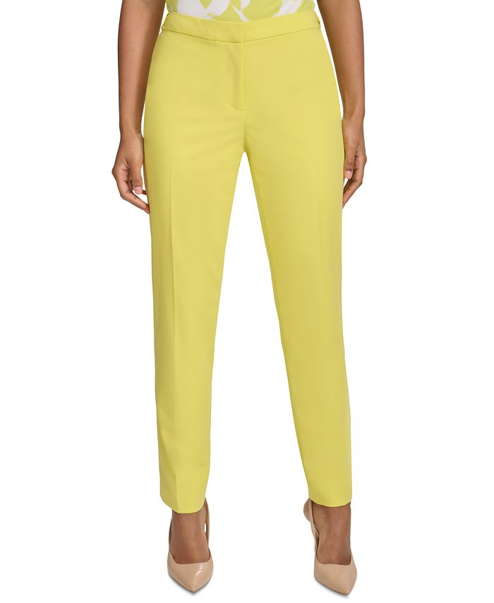 Calvin Klein Women's Square Print Ankle Pants Gray Size 14
