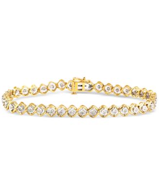 Diamond Open Link Tennis Bracelet (1/2 ct. t.w.) in Sterling Silver or  Gold-Plated Sterling Silver - Macy's