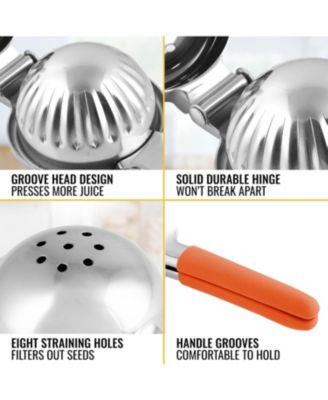Stainless Steel Lemon Squeezer – Heavy Duty, Solid Metal Bowl, Easy to Use