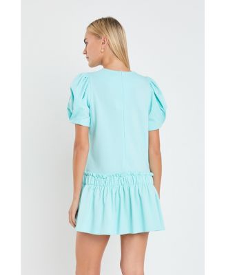 Women's Puff Sleeve Mini Dress