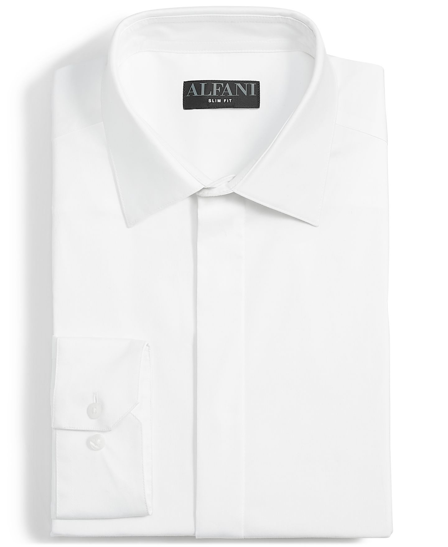 Мужская рубашка Alfani Covered Placket Tuxedo Shirt, Regular & Slim Fit, цвет: Яркий белый — фото 4