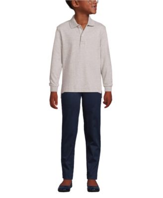 Girls Long Sleeve Interlock Polo Shirt