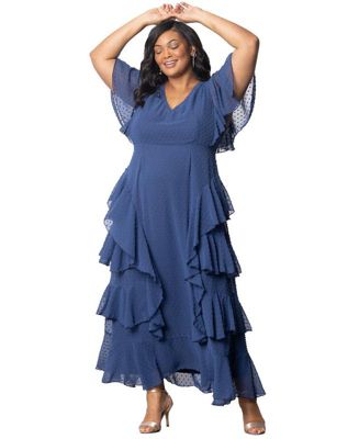 Plus size Women's Tour de Flounce Evening Gown