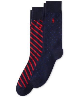 Polo Ralph Lauren Men's Dot & Stripe Slack Socks, 2-Pack - Macy's