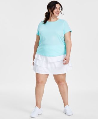 Plus Size Birdseye Mesh T Shirt Flounce Skort Created For Macys