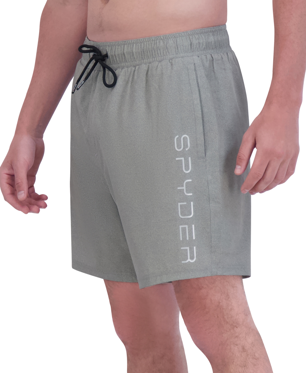 Spyder Men's Stretch Twill-Print 7" Swim Trunks with Compression Liner
