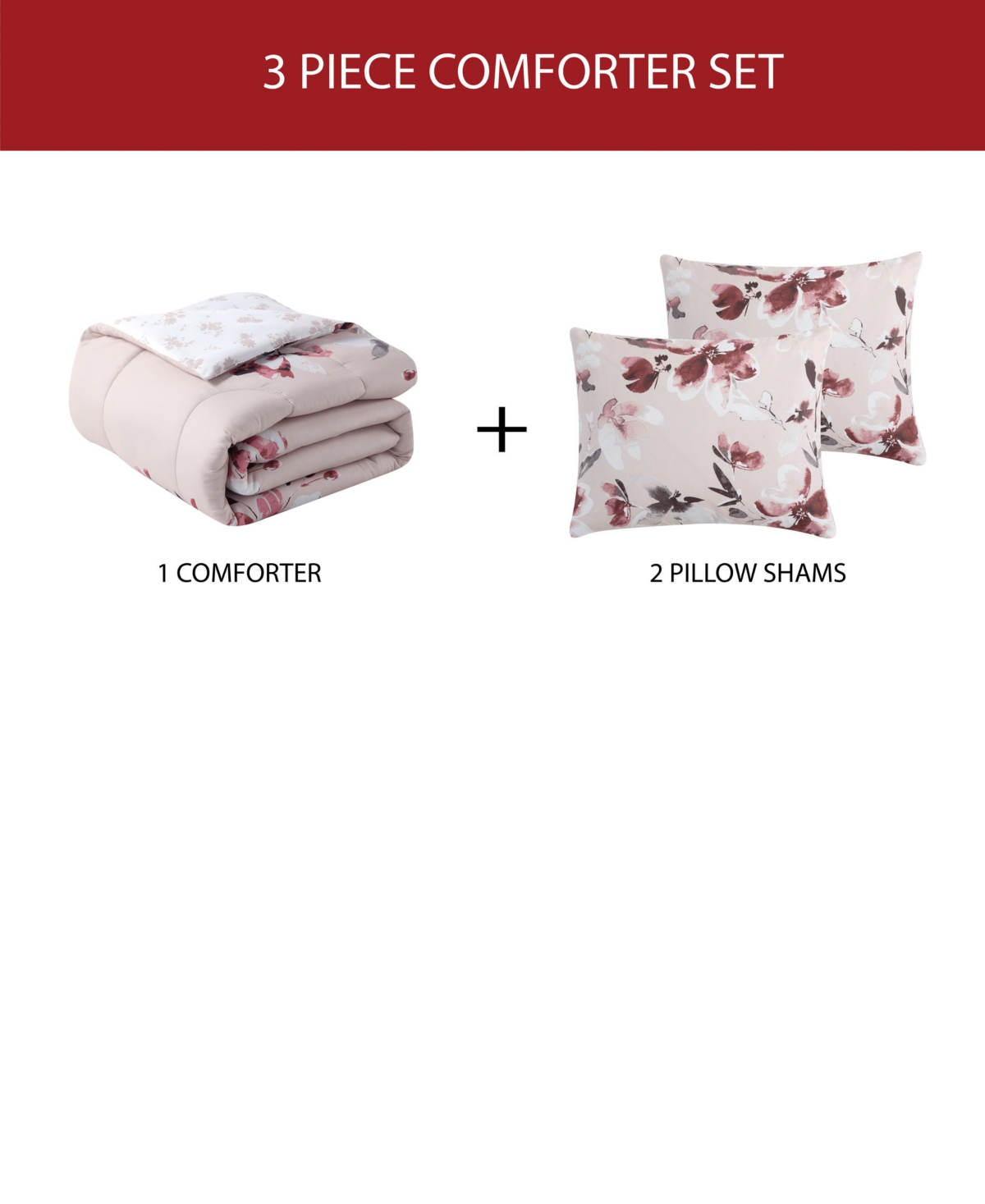 Shop Hallmart Collectibles Hallmart Ivana 3-pc Comforter Set, Created For Macys In Beige