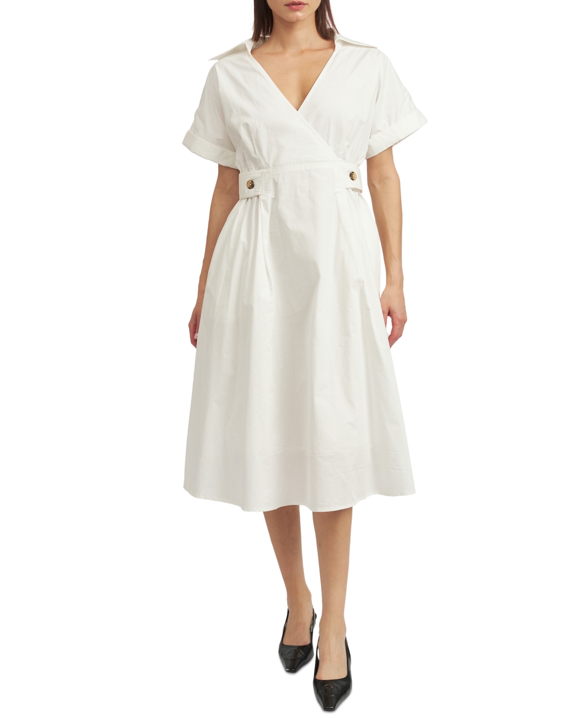 Women's Lorena Short-Sleeve Midi Dress - Off White
