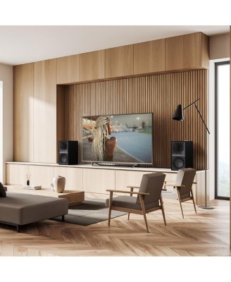 THE-SEVENS-BLACK 200W Powered Speaker Pair with 6.5" Woofer (2023)