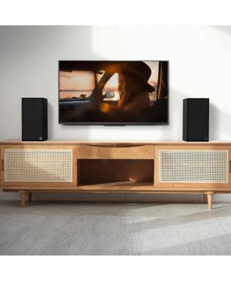 THE-SEVENS-BLACK 200W Powered Speaker Pair with 6.5" Woofer (2023)