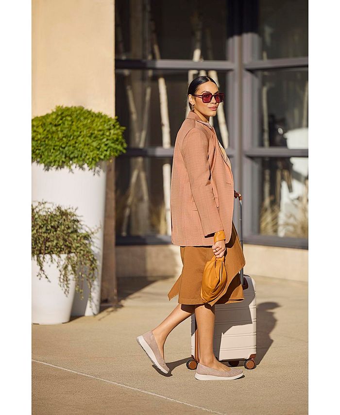 bzees golden fur trim washable slip on sneakers