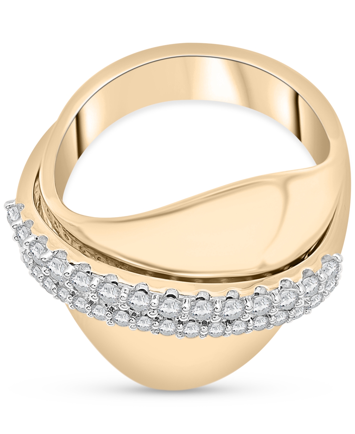 Shop Audrey By Aurate Diamond Swoop Wide Band Statement Ring (1/2 Ct. T.w.) In Gold Vermeil, Created For Macy's