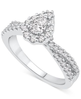 Macy's pear shaped engagement ring discount
