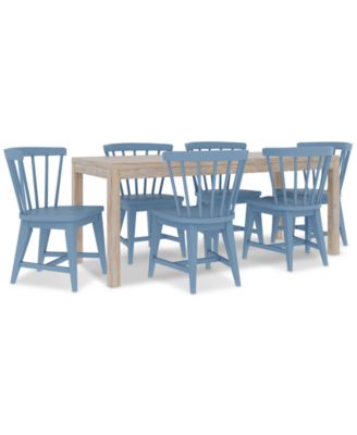 CLOSEOUT! Catriona 7pc Dining Set (Rectangular Dining Table & 6 Wood Side Chairs)