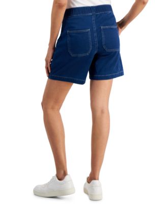 Women's Denim Mid-Rise Pull-On Shorts