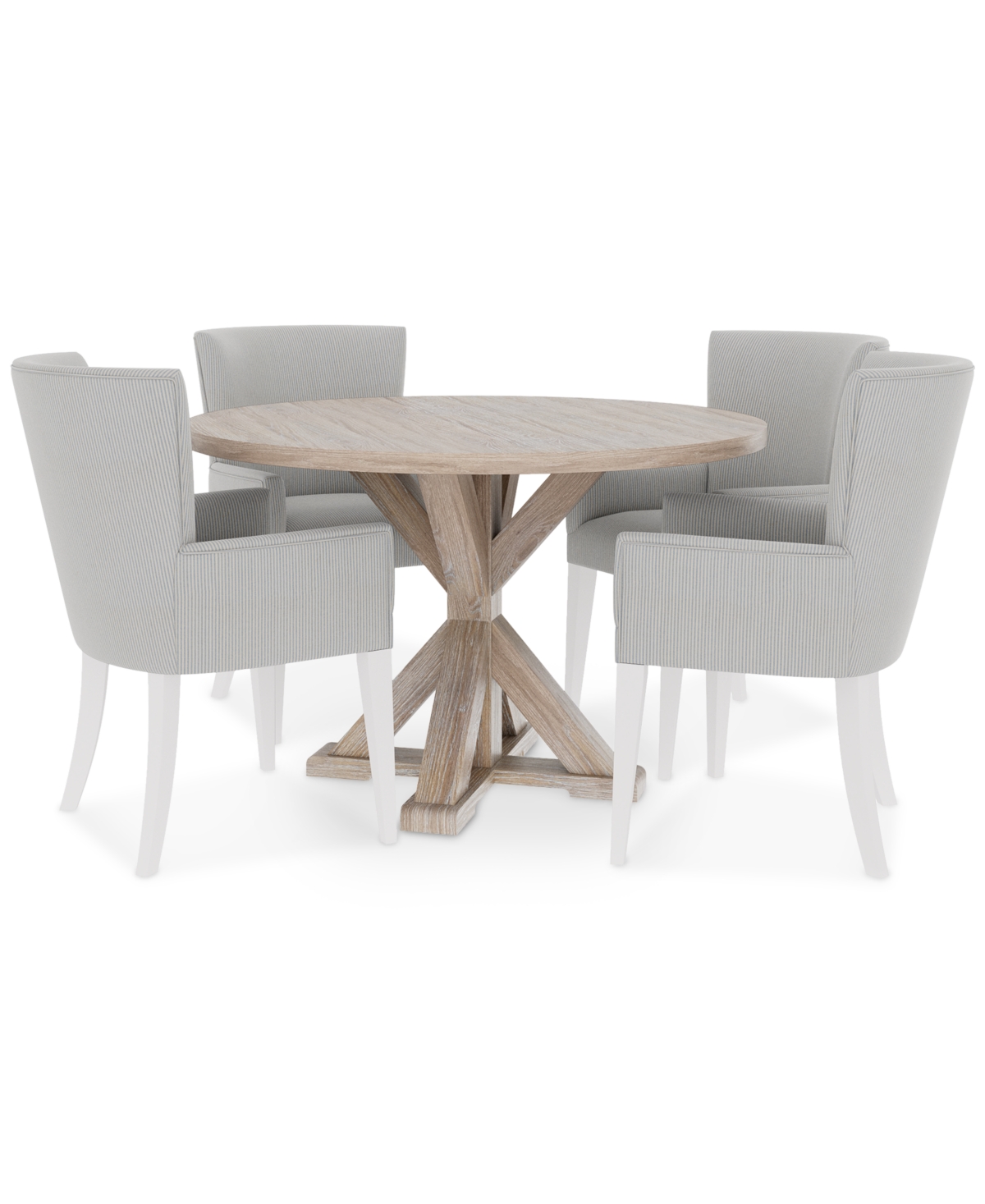 Macy's Catriona 5pc Dining Set (round Dining Table & 4 Upholstered Arm Chairs) In No Color
