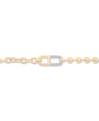 Diamond Horizontal Link Two-Chain Bracelet (1/5 ct. t.w.) in Gold Vermeil, Created for Macy's