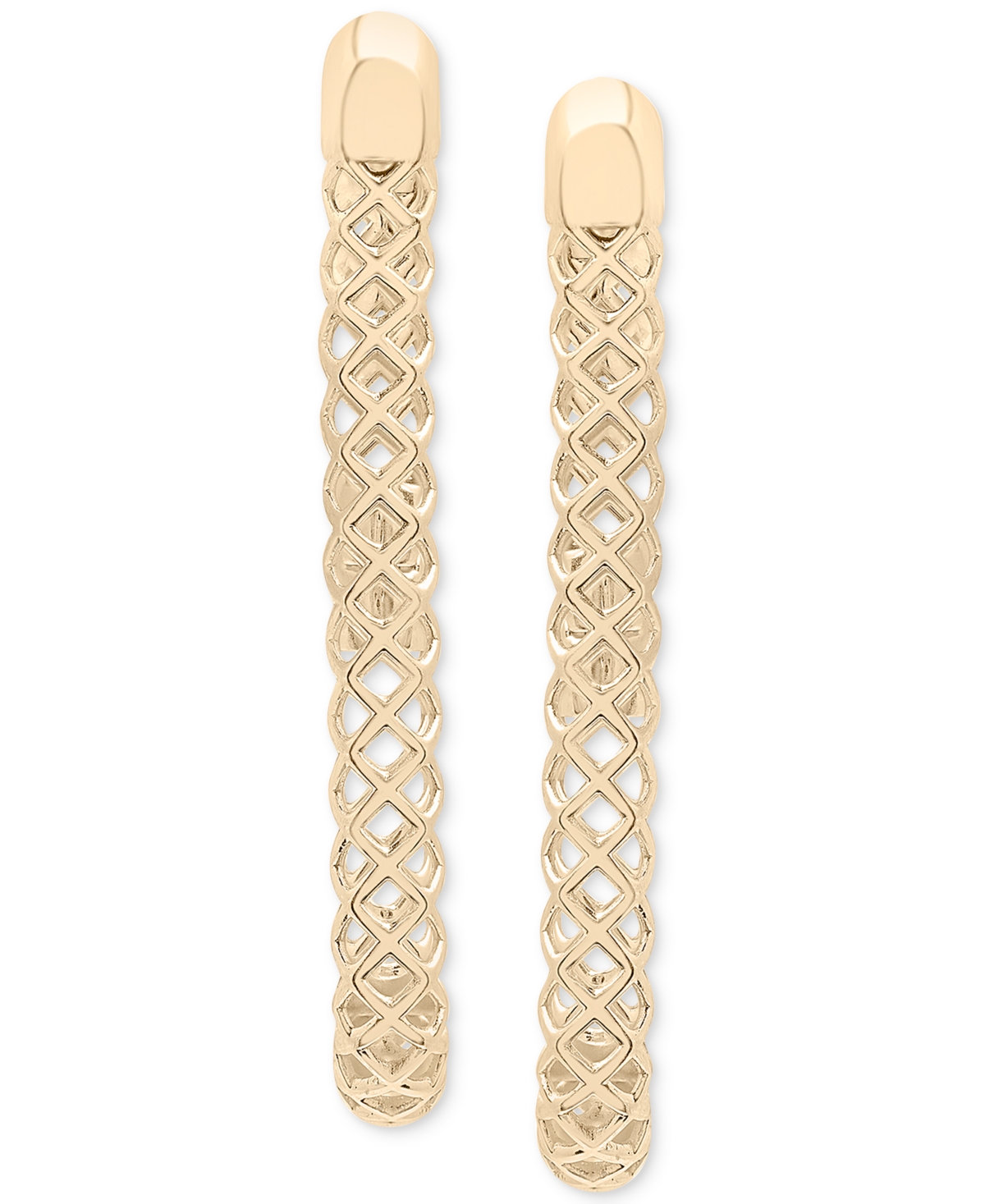 Audrey By Aurate Lattice Rectangular Hoop Earrings In Gold Vermeil, Created For Macy's In Gold Vermeil