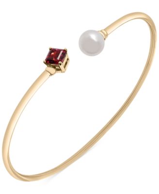 Pearl Cuff Bracelet set in online Vermeil - 8 Inch