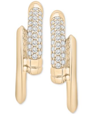 Diamond Small Hoop Earrings (1/6 ct. t.w.) in Gold Vermeil, Created for Macy's