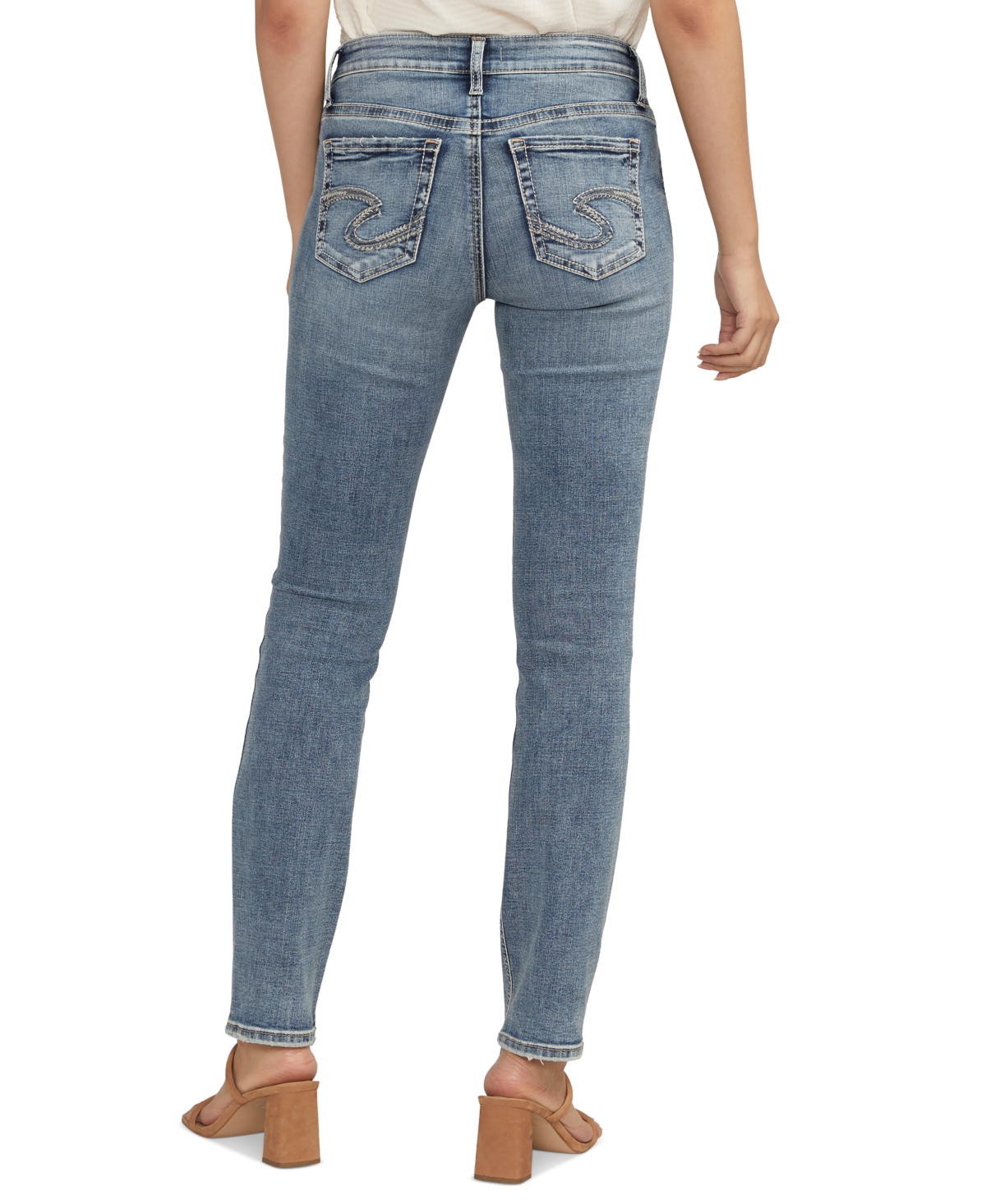 Shop Silver Jeans Co. Women's Elyse Faded Straight-leg Jeans In Indigo