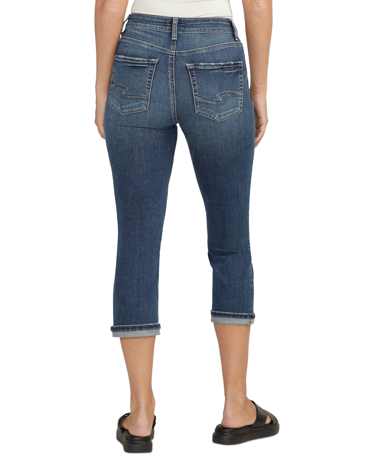 Silver Jeans Co. Women's Avery High-Rise Curvy-Fit Capri Jeans