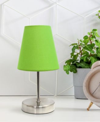 Nauru 10.5" Traditional Petite Metal Stick Bedside Table Desk Lamp with Fabric Empire Shade