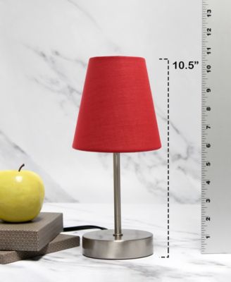 Nauru 10.5" Traditional Petite Metal Stick Bedside Table Desk Lamp with Fabric Empire Shade