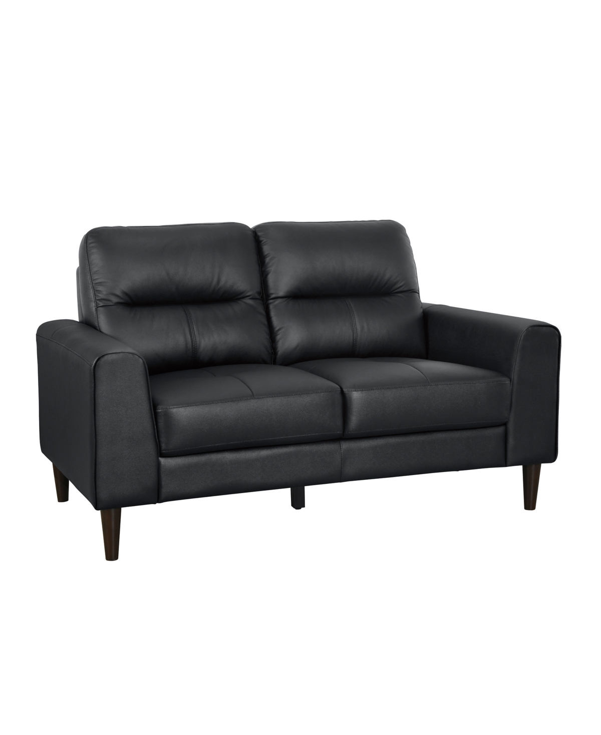 Shop Homelegance White Label Tabor 56" Leather Match Love Seat In Black