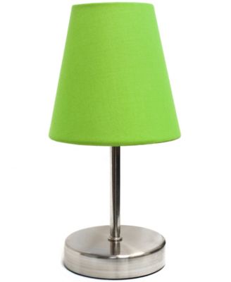 Nauru 10.5" Traditional Petite Metal Stick Bedside Table Desk Lamp with Fabric Empire Shade