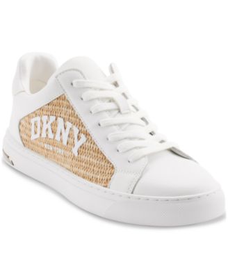 DKNY - Women's Abeni Arch Raffia Logo Low-Top Sneakers