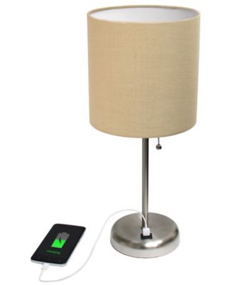 Oslo 19.5" Contemporary Bedside USB Port Feature Standard Metal Table Desk Lamp 