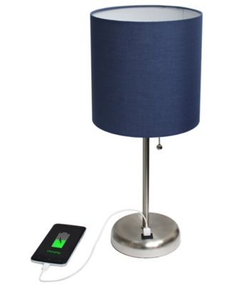 Oslo 19.5" Contemporary Bedside USB Port Feature Standard Metal Table Desk Lamp 