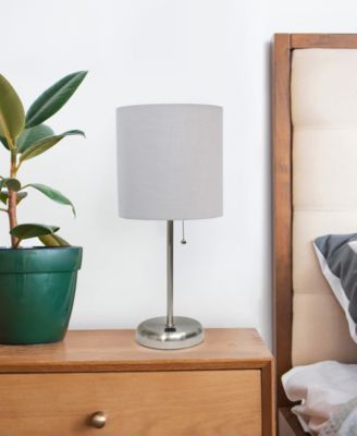 Oslo 19.5" Contemporary Bedside USB Port Feature Standard Metal Table Desk Lamp 