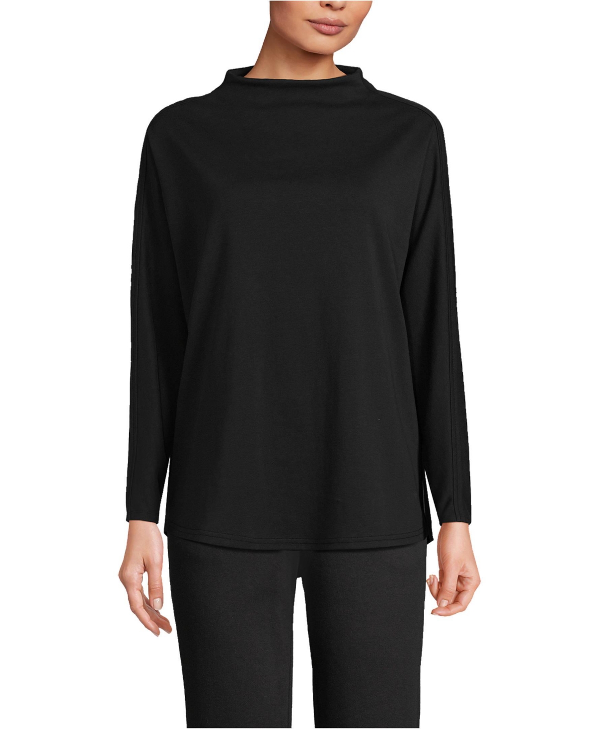 Lands' End Women's Sport Knit Funnel Neck Top
