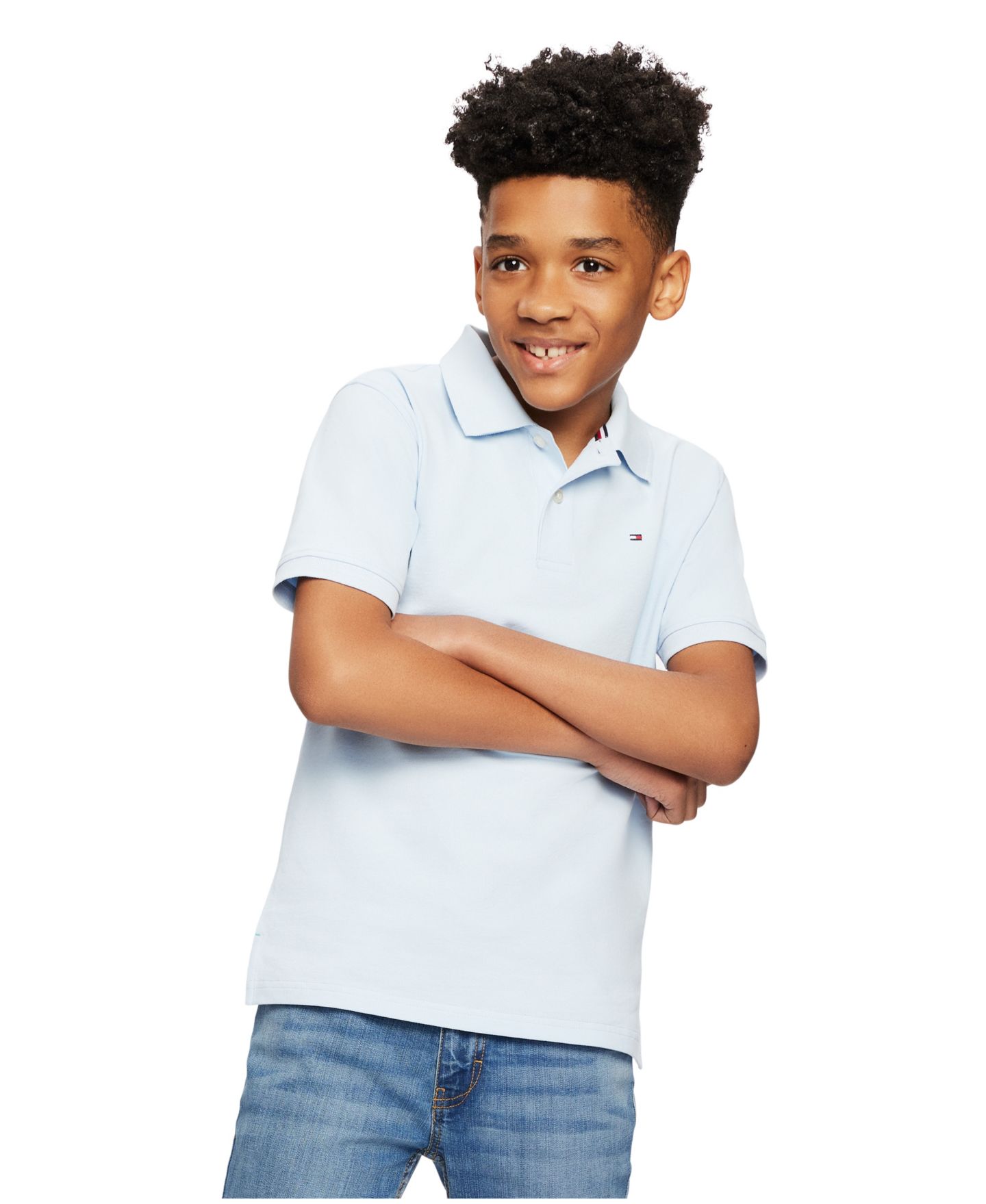 Поло Tommy Hilfiger Stretch Ivy Polo Shirt для мальчиков, цвет: Синий — фото 3