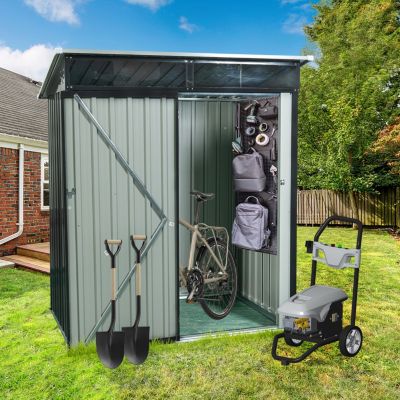 Streamdale 5FT X 3FT Outdoor Metal Storage Shed Transparent Plate Black