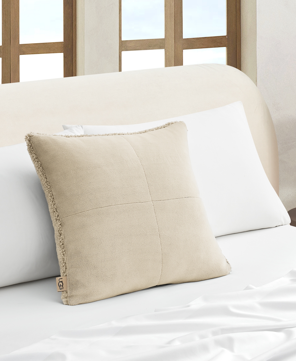 Shop Ugg Basia Decorative Pillow, 20" X 20" In Bone