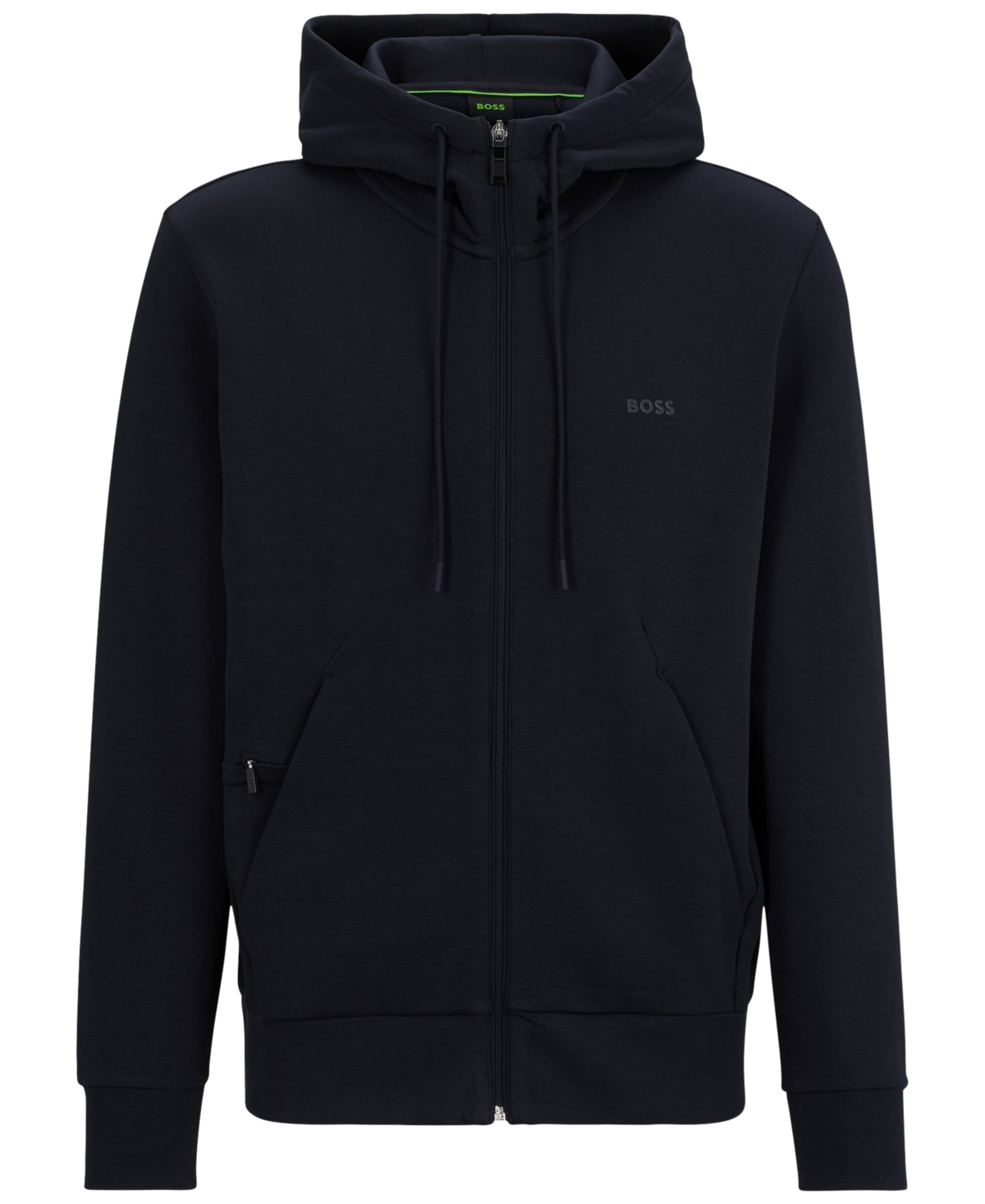 Shop Hugo Boss Boss By  Men's Logo Print Zip-up Hoodie In Dark Blue