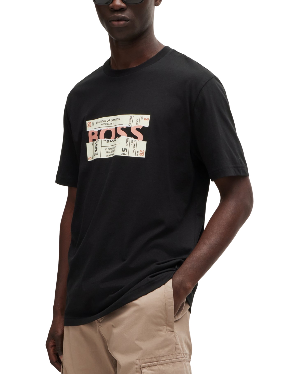 Shop Hugo Boss Boss By  Men's Seasonal Artwork Regular-fit T-shirt In Black