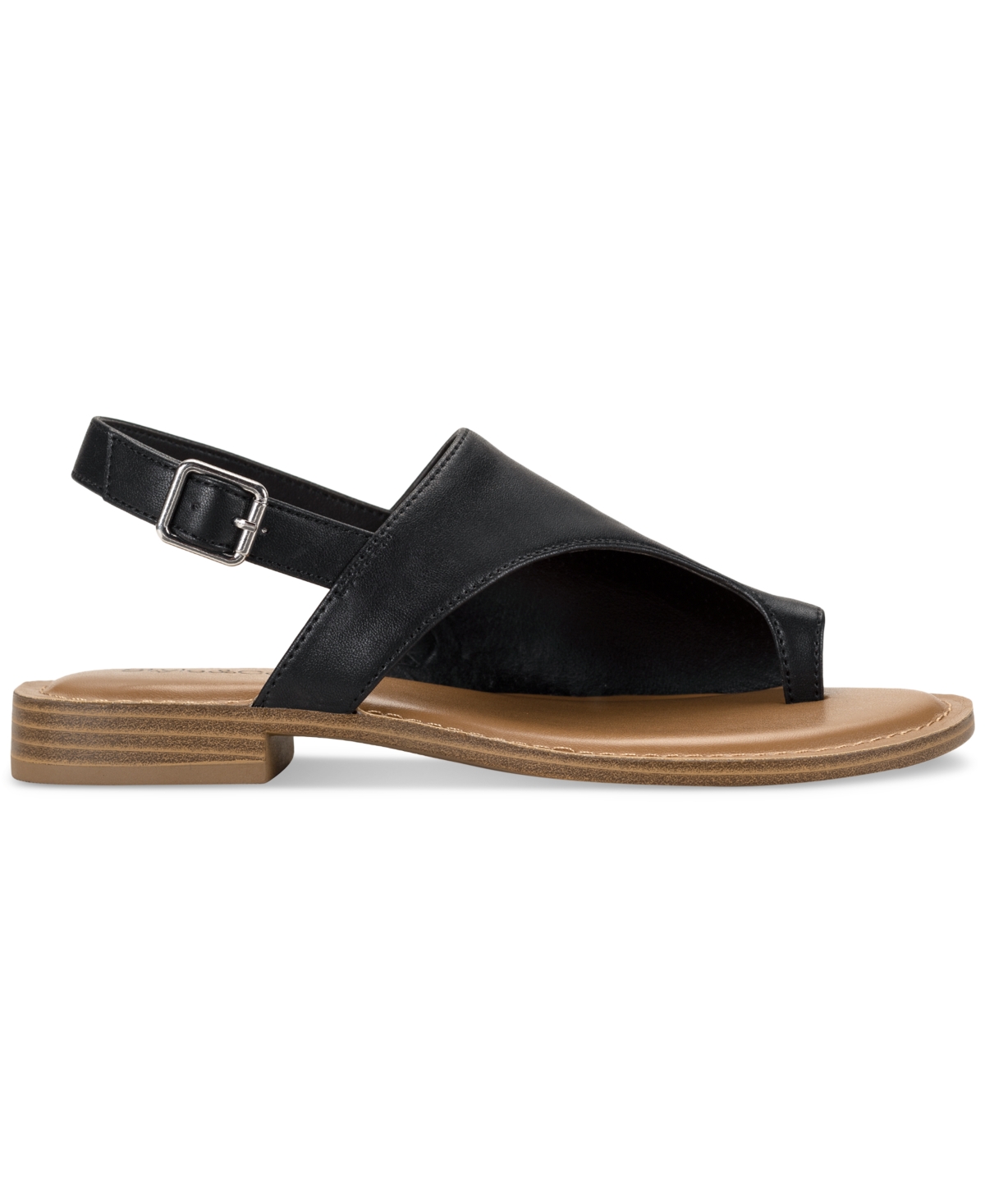Shop Style & Co Women's Bowiee Slingback Flat Sandals, Created For Macy's In Platino Smooth