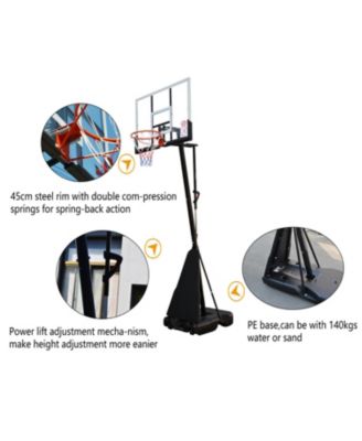 7.5ft - 10ft Height-Adjustable Portable Basketball Hoop