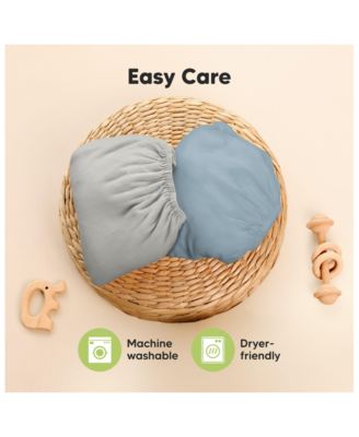 2-Pack Mini Crib Sheets, Pack and Play Sheets Fitted, Pack N Play Sheets, Organic Fitted Crib Sheet Cover