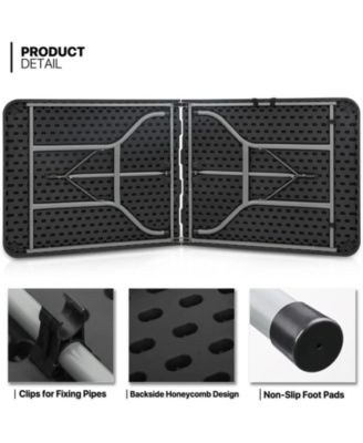 6 ft Plastic Folding Table Portable Fold-in-Half Table for Outdoor