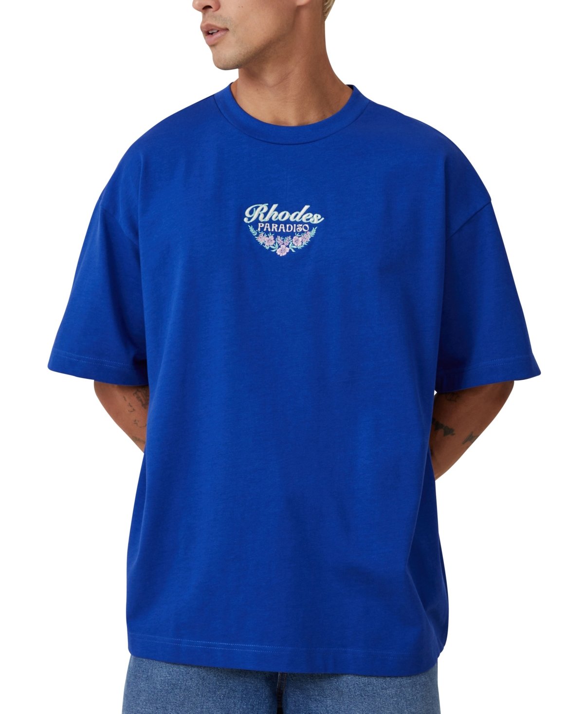 Men's Box Fit Graphic T-Shirt - Blue