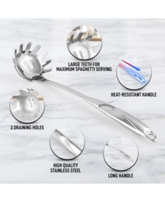 Premium Stainless Steel Spaghetti Spoon - 12  Pasta Server
