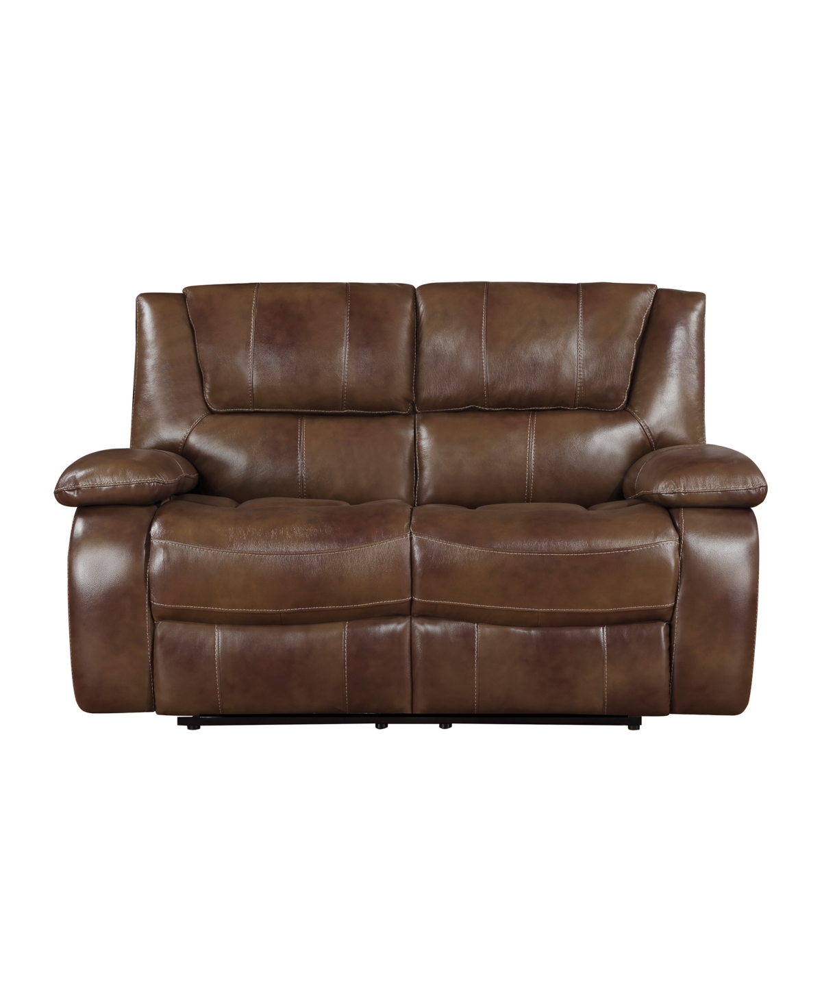 Homelegance White Label Ouray 64" Leather Double Reclining Love Seat In Brown