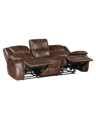 White Label Ouray 87" Leather Double Reclining Sofa